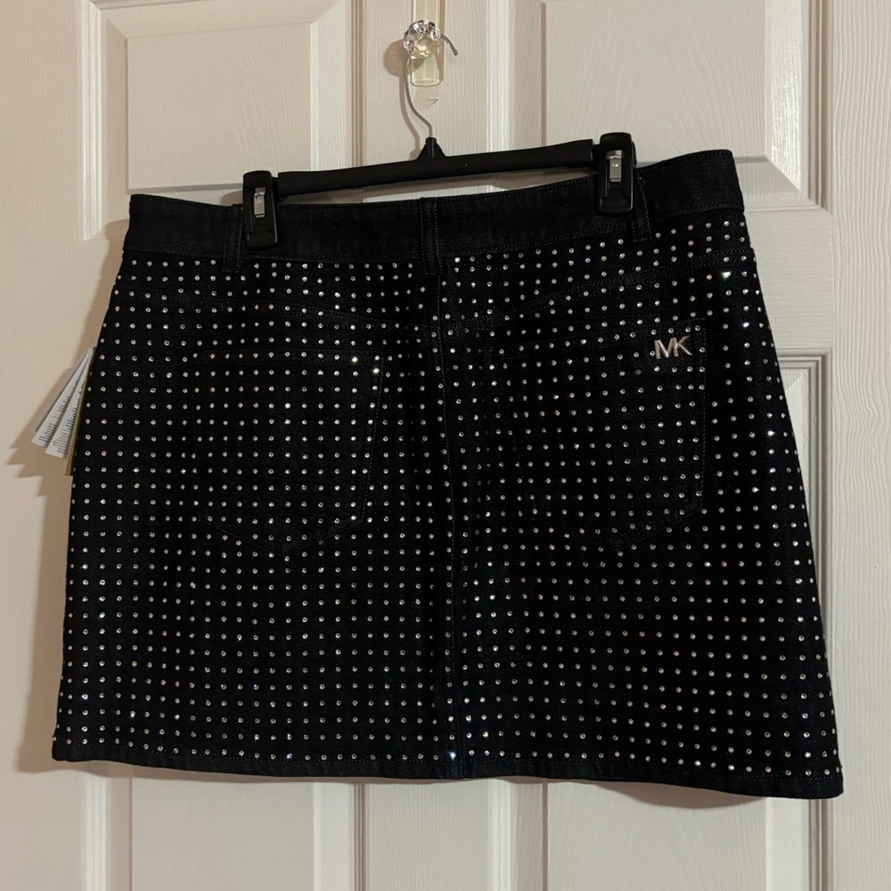 Michael Kors Rhinestone Jean Skirt